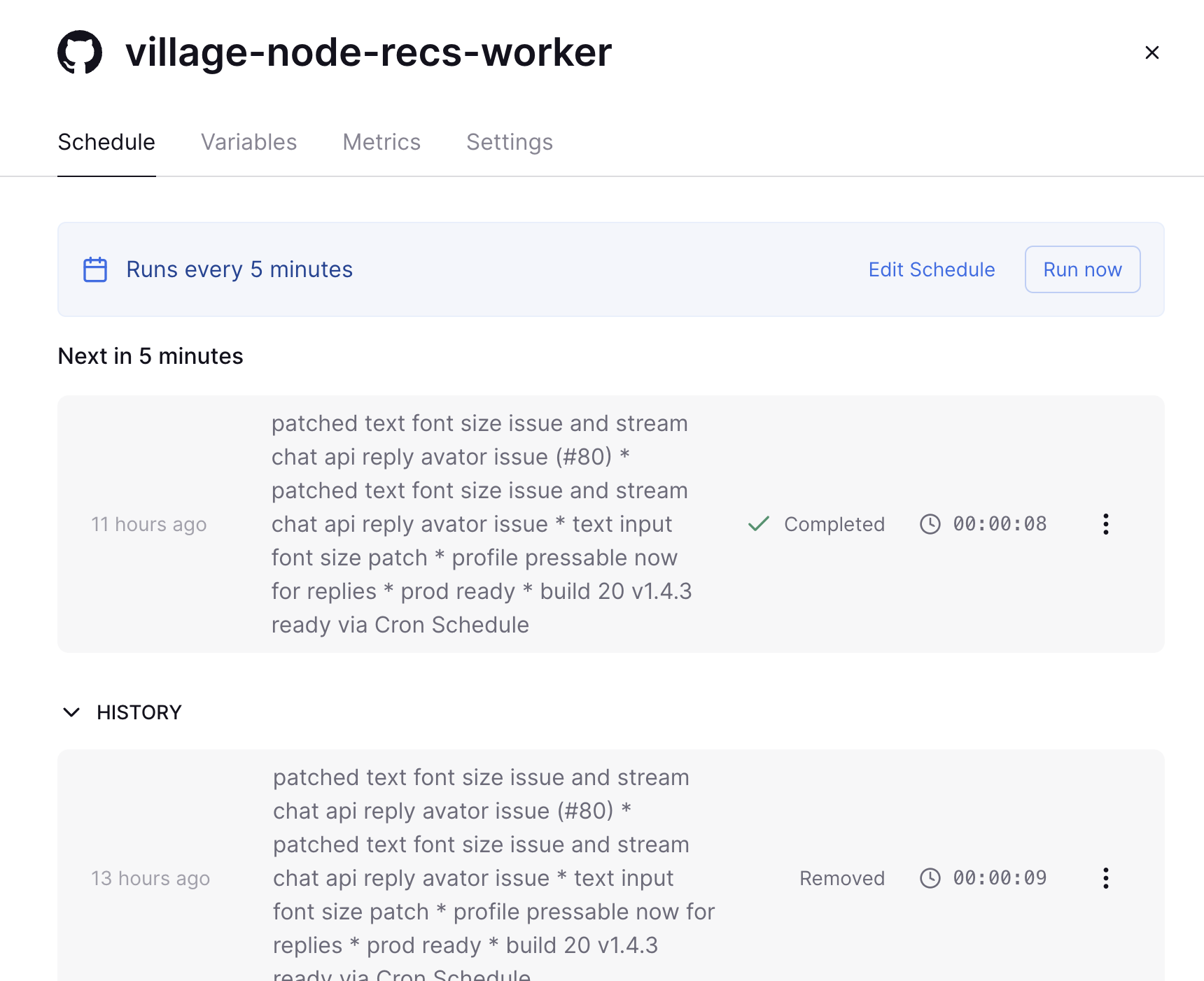 Cron Job not running anymore Railway